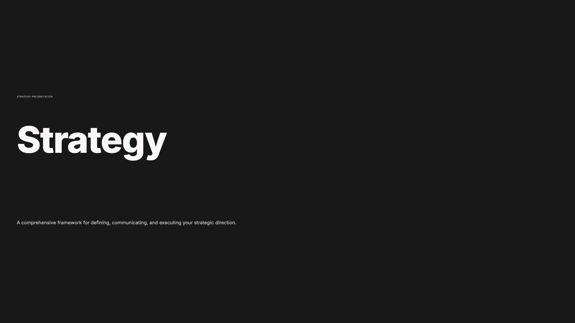 Strategy — A strategy presentation template built around visual frameworks — pyramids, funn